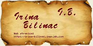 Irina Bilinac vizit kartica